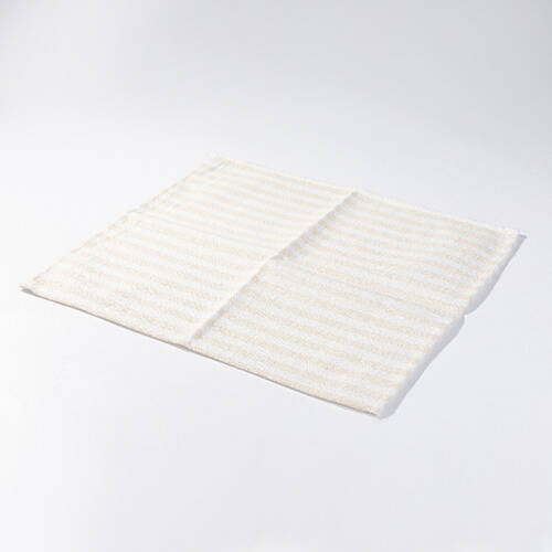 Tovaglietta in tela 45 x 40 cm crema con strisce giallo per sublimazione