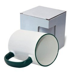 Tazza MAX 450 ml con il manico verde scuro con la scatola Sublimazione Termostampa