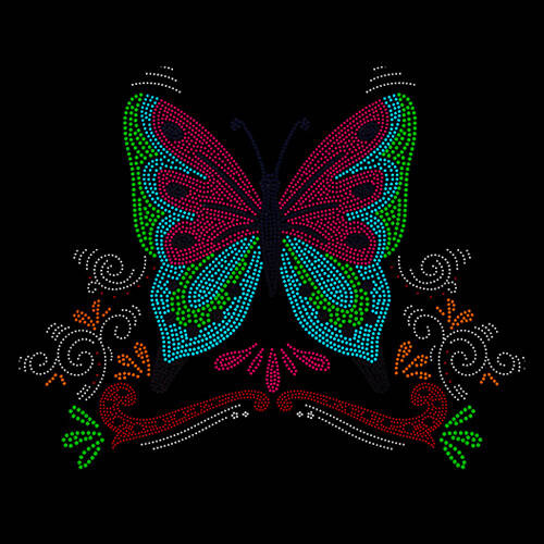 Foglio con zirconi per trasferimento termico - grande farfalla