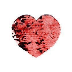 Patch paillettes cuore bicolore da sublimare - colore rosso 12 x 10,5 cm