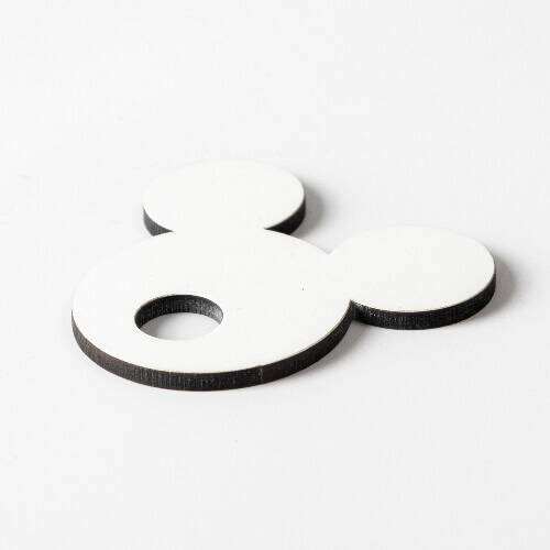 Badge con nome in fibra di legno per tazza 480 / 600 / 540 / 750 ml per sublimazione - Topolino