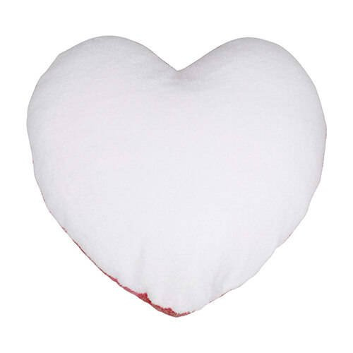 Federa a cuore in peluche per sublimazione - bianca e rosso
