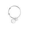 Bracciale con sfera, cuore di cristallo e pendente circolare per stampa sublimatica