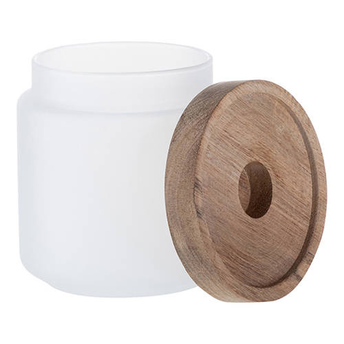 Contenitore in vetro da 450 ml con coperchio in legno per sublimazione