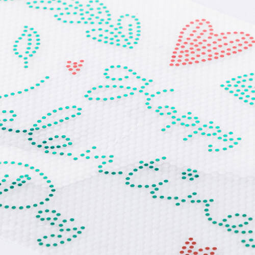 Foglio con zirconi per trasferimento termico - Happy Valentine's Day