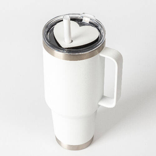 Targhetta con nome in fibra di legno per tazza 780 / 900 / 1050 / 1260 ml per sublimazione - cuore