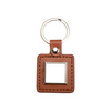 Portachiavi in pelle e metallo per la sublimazione – quadrato - marrone