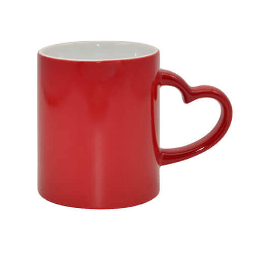 Tazza Magico – rosso con manico cuore sublimazione Termostampa