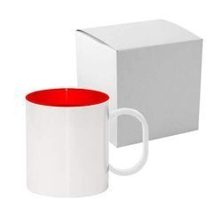 Tazza di plastica 330 ml rosso con scatola Sublimazione Termostampa