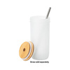 Tazza in vetro Mason Jar da 650 ml con tappo a vite in bambù per sublimazione
