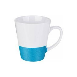 Tazza Latte 300 ml con una striscia glitter blu Sublimazione Termostampa