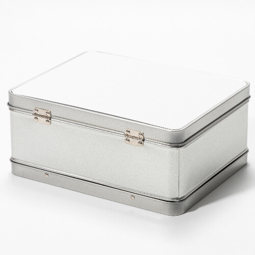 Scatola da pranzo in metallo per sublimazione - argento