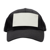 Cappello da baseball in cotone con patch rettangolare in velcro per sublimazione - nero
