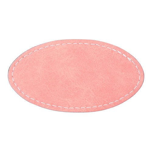 Targhetta ovale in pelle 8,2 x 4,4 cm per sublimazione - rosa