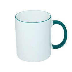 Tazza 330 ml con il manico verde  Sublimazione Termostampa