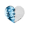 Patch paillettes cuore  bicolore da sublimare - colore celeste 12 x 10,5 cm