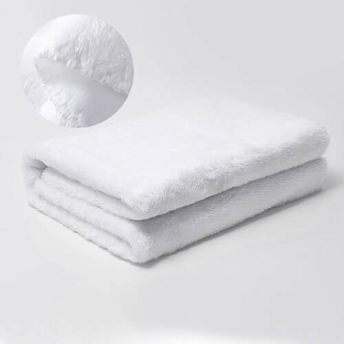 Coperta in microfibra e pile artico per sublimazione - bianco