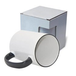 Tazza MAX 450 ml con il manico nero con la scatola Sublimazione Termostampa