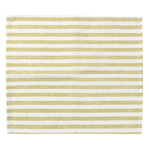 Tovaglietta in tela 45 x 40 cm crema con strisce verde chiaro per sublimazione