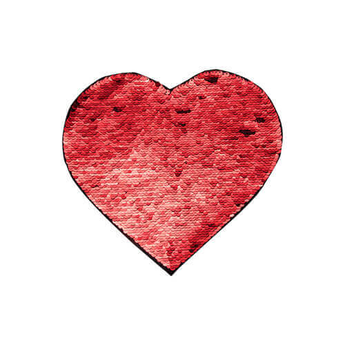 Patch paillettes cuore bicolore da sublimare - colore rosso 22 x 19,5 cm