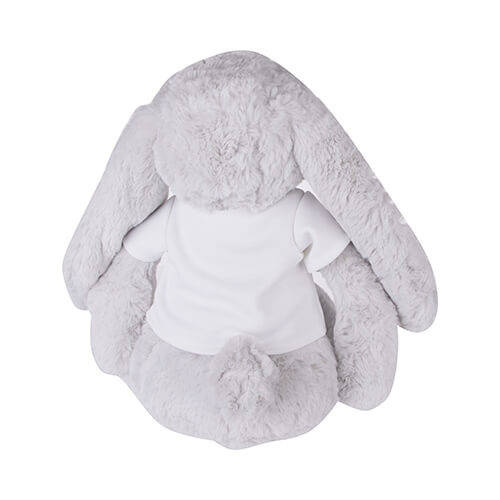 Coniglio di peluche 30 cm con maglietta per stampa a sublimazione - grigio chiaro