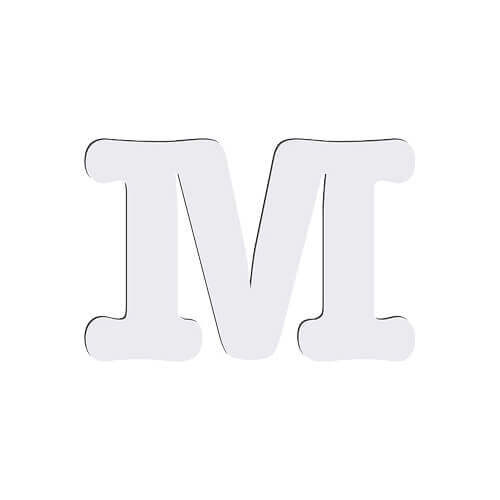 Lettera decorativa da MDF per sublimazione 10 cm M