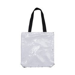 Borsa con pailletes bianche 35 x 38 cm per la sublimazione