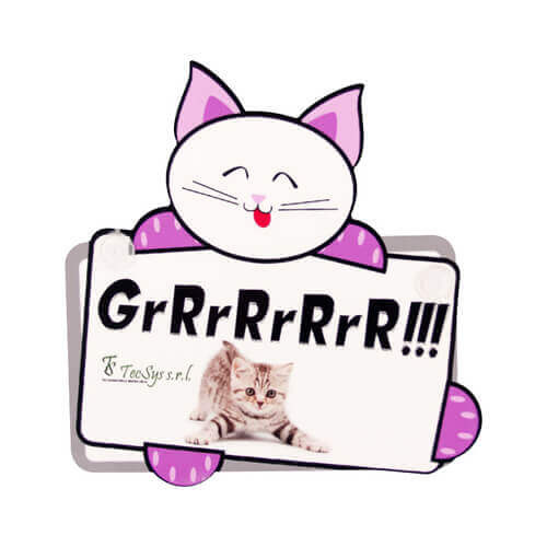 Targhetta in plastica con ventose - gatto - per sublimazione