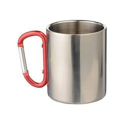 Tazza in metallo 300 ml con moschettone Sublimazione Termostampa - argento