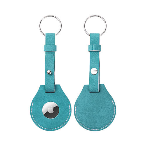 Portachiavi in pelle con cintura / custodia AirTag per sublimazione - verde