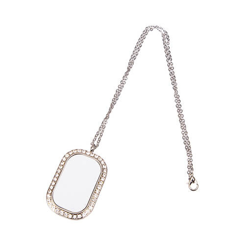 Collana di diamanti per sublimazione - rettangolare - argento