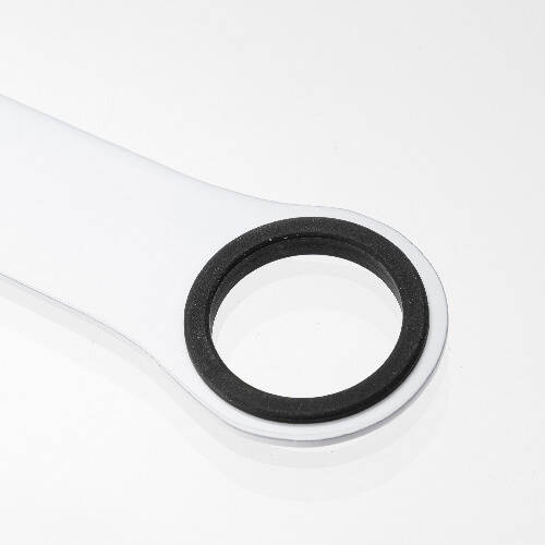 Apribottiglie 4,5 x 18,2 cm con anello in silicone per sublimazione - bianco