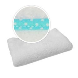 Pled con bordi di colore turchese a pais bianchi per sublimazione