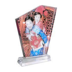 Foto cristallo quadrilatero grande con base modello SJ41