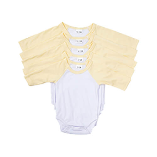 Body per bambini con maniche lunghe per la sublimazione - maniche giallo
