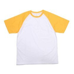 Maglietta bianca con maniche gialle JSubli Apparel per Sublimazione di trasferimento termico