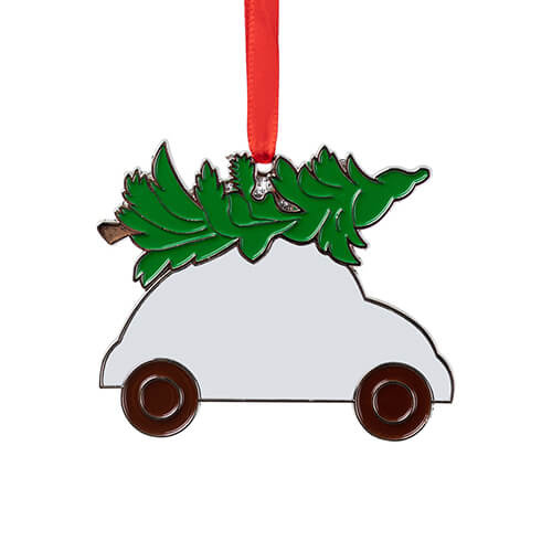 Ciondolo albero di Natale in metallo per sublimazione - auto