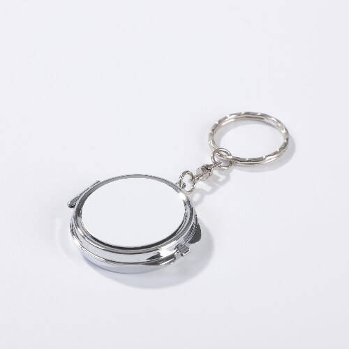 Portachiavi con specchio a sublimazione chiudibile a chiave - cerchio