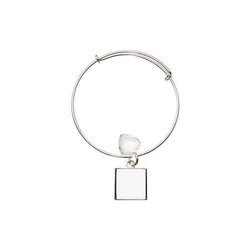 Bracciale con cuore di cristallo e pendente quadrato per stampa sublimatica   a trasferimento termico