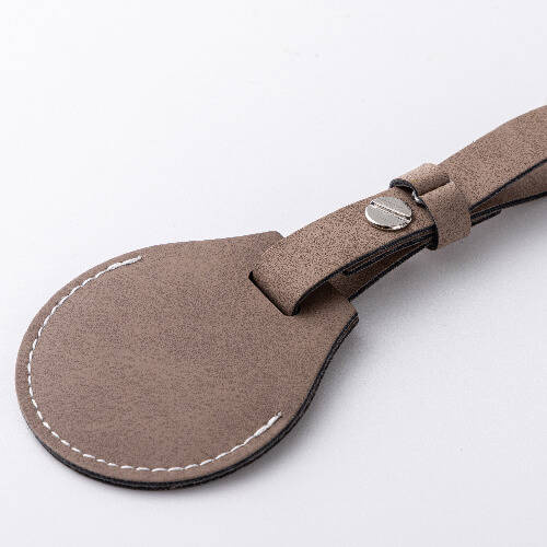 Portachiavi in pelle con cintura / custodia AirTag per sublimazione - grigio