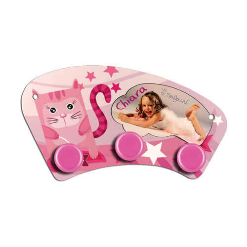 Mini appendiabiti in MDF per sublimazione - cerchi rosa