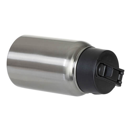 Borraccia da 500 ml con boccaglio largo e manico pieghevole per sublimazione - argento