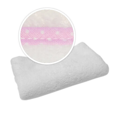 Pled con bordi rosa a pais bianchi per sublimazione 