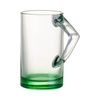 Mug in vetro da 400 ml con manico triangolare per sublimazione - fondo verde