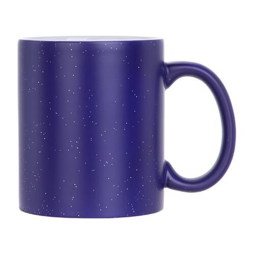 Tazza magica 330 ml blu, opaca con glitter per sublimazione