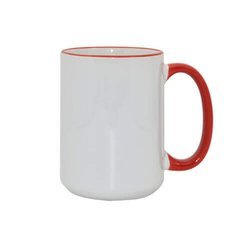 Tazza MAX 450 ml con il manico rosso Sublimazione Termostampa