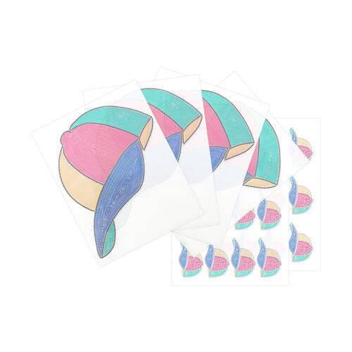 Un set di fogli con zirconi per trasferimento termico - Cappello