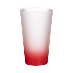 Vetro smerigliato da 450 ml con manico rosso per sublimazione