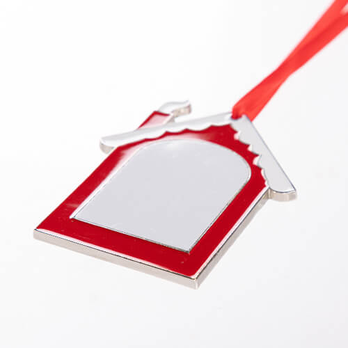 Ciondolo albero di Natale in metallo per sublimazione - chalet