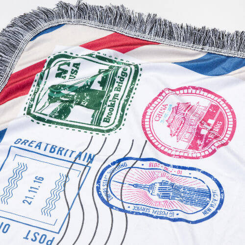 Coperta in peluche 150 x 100 cm con motivo a busta per sublimazione